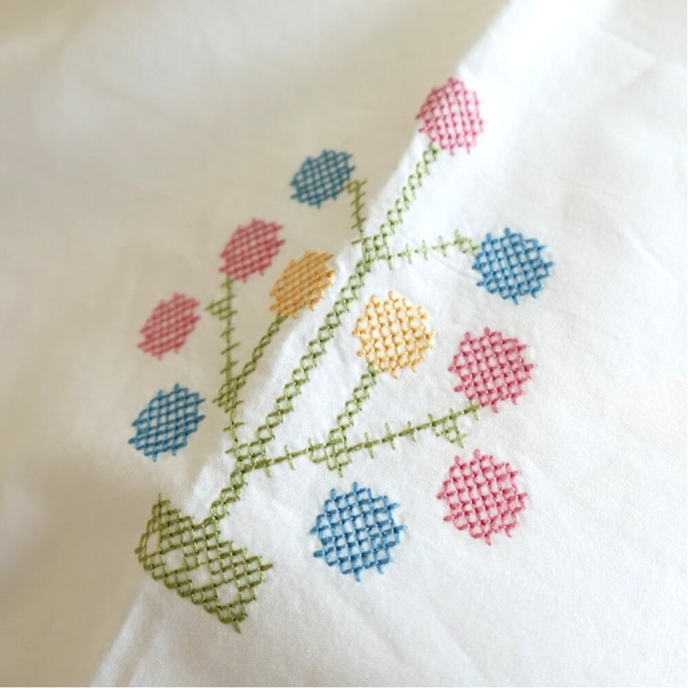 a Pair of Lollypop trees / Needlepoint Pillowcase / Euro Shams